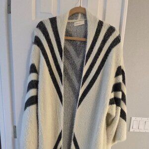 Anthropologie Sleeping on Snow Duster Sweater, white, O/S